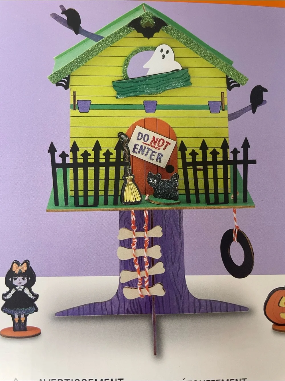 Halloween 3D Wood Tree House Craft Kit - Kid’s Art. Includes house &characters